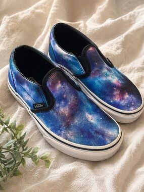 Vans Slip-On Galaxy Print Sneakers | Kids Size 3 (Little Kid 13) Cosmic Space